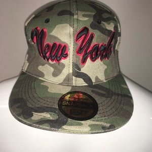 New York Embroidered Camouflage Snapback Hat Cap